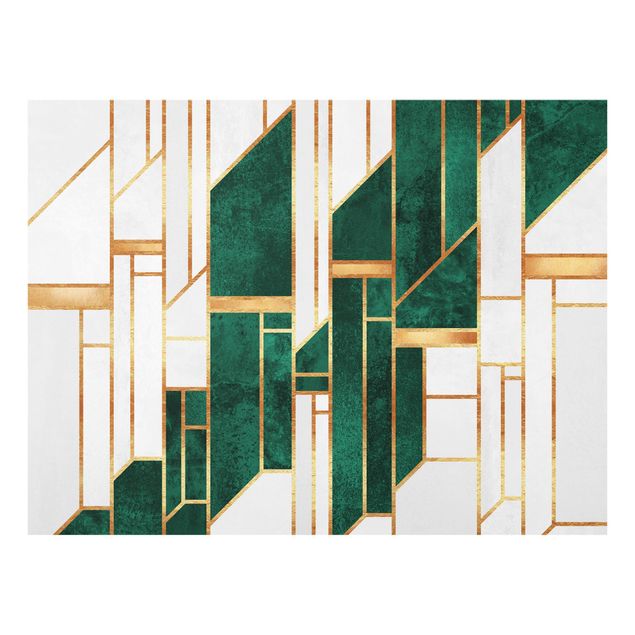 Fredriksson Bilder Emerald und Gold Geometrie