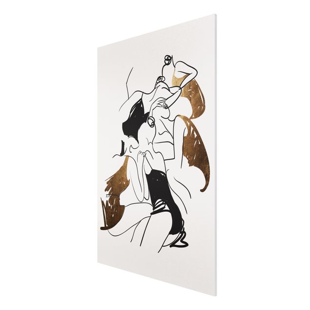 Wandbilder Kunstdrucke Tänzerinnen Gold
