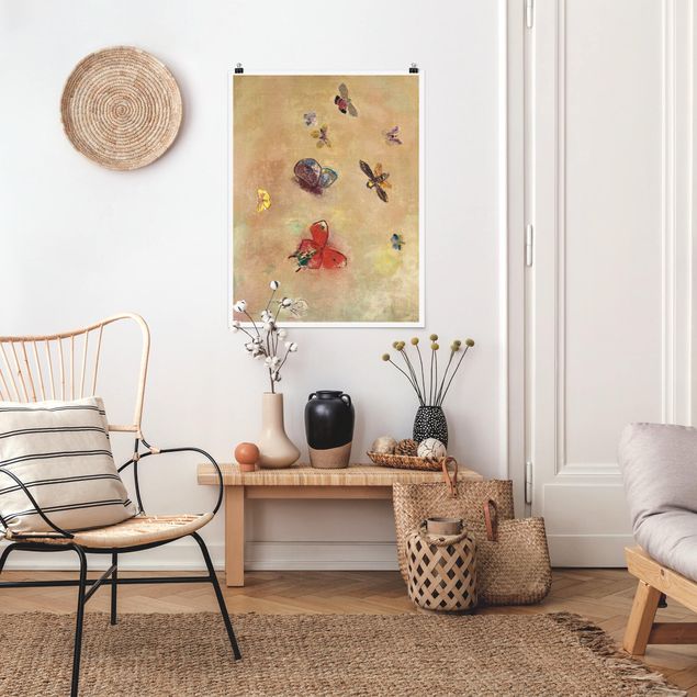Kunststile Odilon Redon - Bunte Schmetterlinge