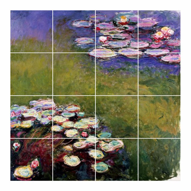 Fliesensticker grün Claude Monet - Seerosen