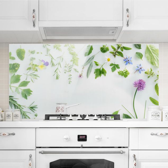 Wanddeko Küche Kräuter und Blüten
