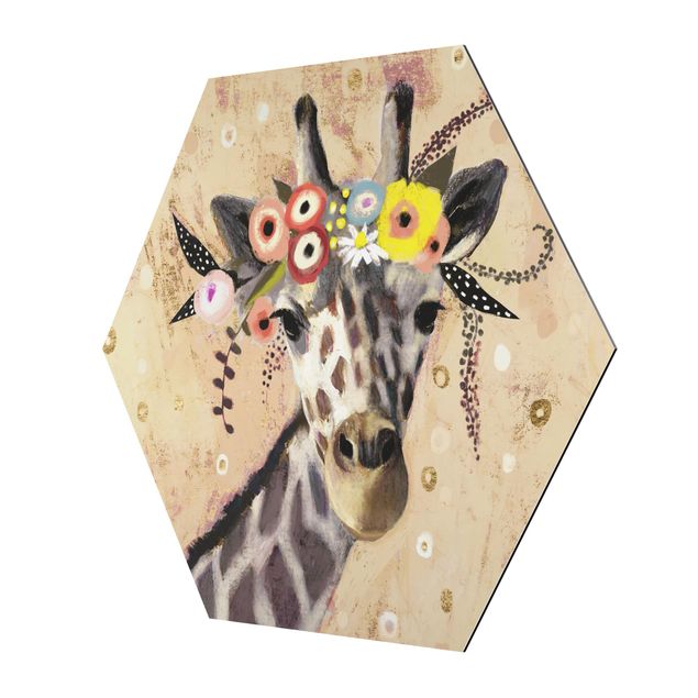 Hexagon Bilder Klimt Giraffe