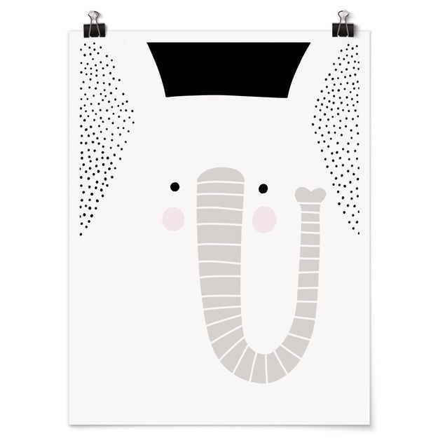 Tiere Poster Tierpark mit Mustern - Elefant