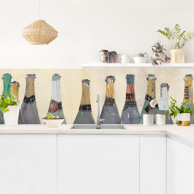 Glasrückwand Küche Entkorkt - Champagner