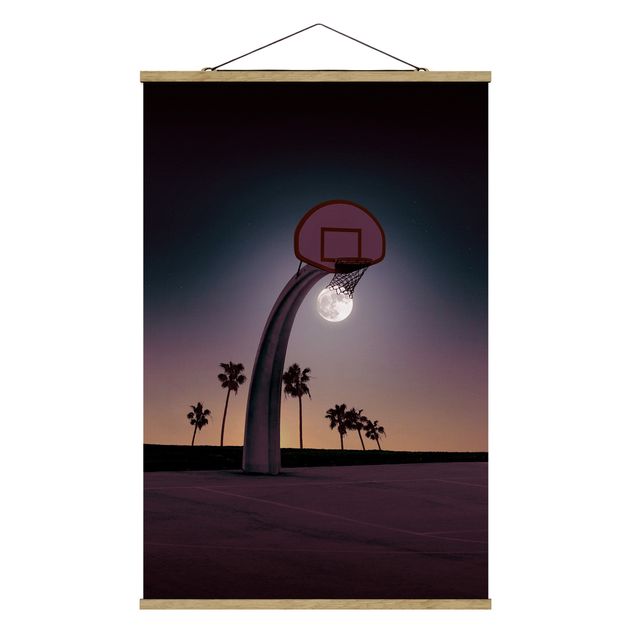 Wandbilder Modern Basketball mit Mond