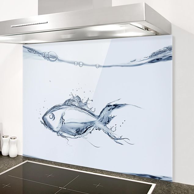 Wanddeko Küche Liquid Silver Fish