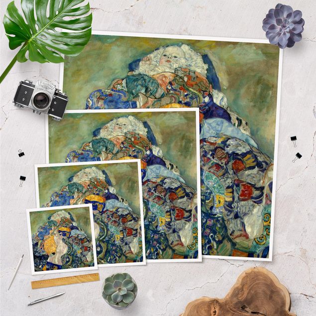Wandbilder Blau Gustav Klimt - Baby (Wiege)