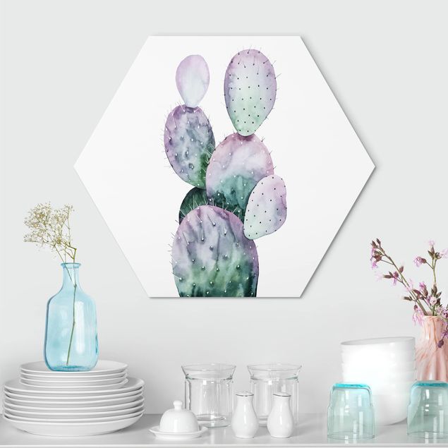 Wandbilder Floral Kaktus in Lila II