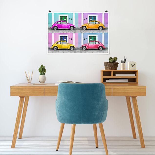 Wandbilder Autos Kolorierte Beetles