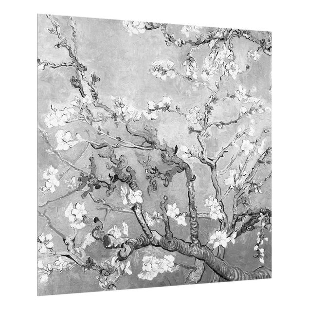 Kunststil Pointillismus Vincent van Gogh - Mandelblüte Schwarz-Weiß