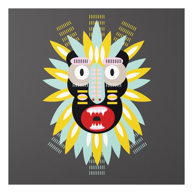 Wandbilder Indianer Collage Ethno Maske - King Kong