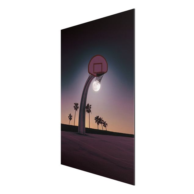 Wandbilder Sport Basketball mit Mond