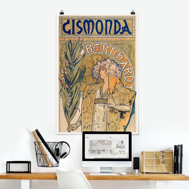 Bilder Art Deco Alfons Mucha - Plakat für Theaterstück Gismonda