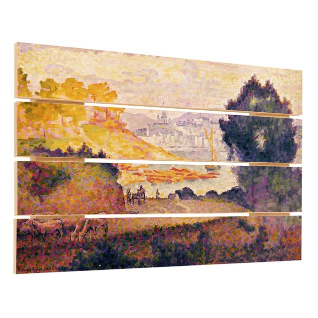 Holzbilder Landschaften Henri Edmond Cross - Aussicht auf Menton