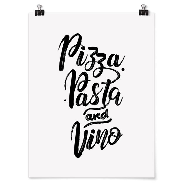 Wandbilder Sprüche Pizza Pasta und Vino