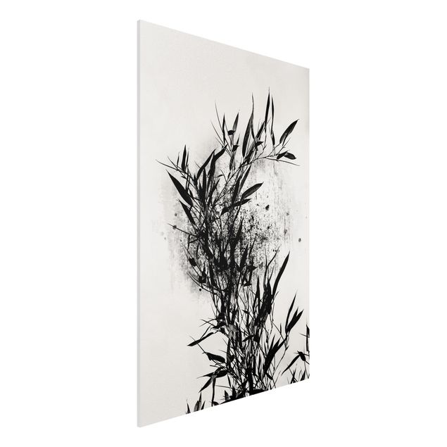 Küchen Deko Grafische Pflanzenwelt - Schwarzer Bambus