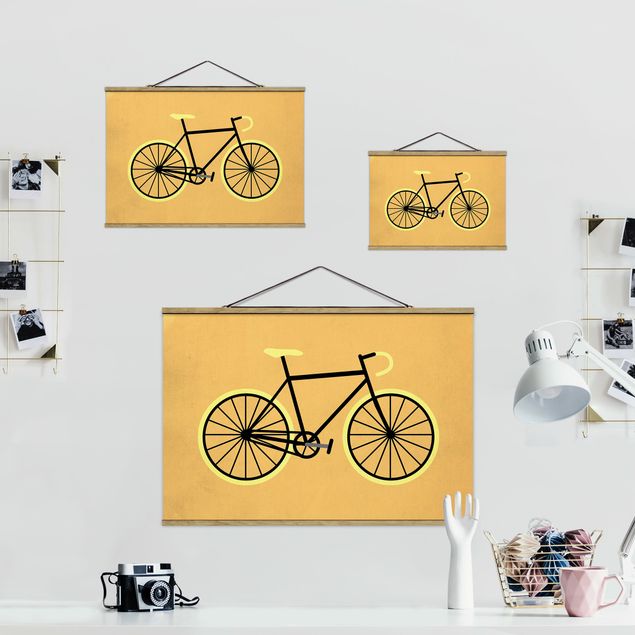 Kubistika Kunstdrucke Fahrrad in Gelb