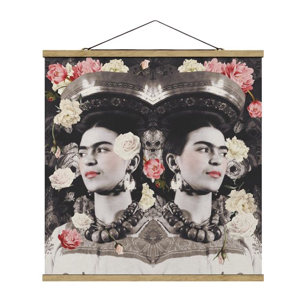 Wandbilder Kunstdrucke Frida Kahlo - Blumenflut