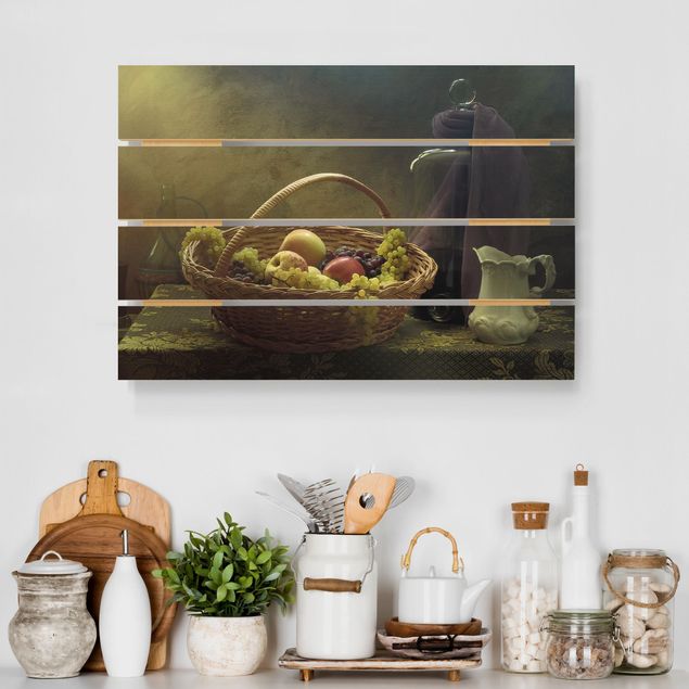 Wanddeko Küche Stillleben mit Obstkorb