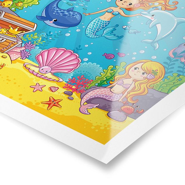 Natur Poster Meerjungfrau - Unterwasserwelt