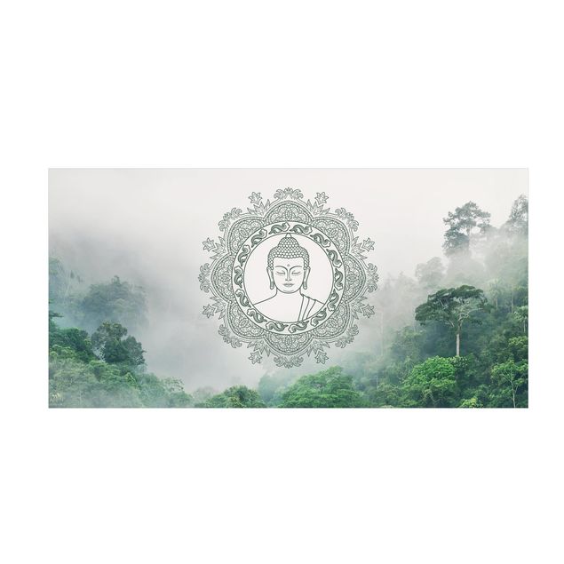 Teppich modern Buddha Mandala im Nebel