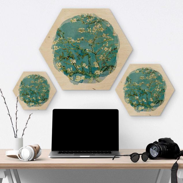 Holzbilder Wasserfarben - Vincent van Gogh - Mandelblüte
