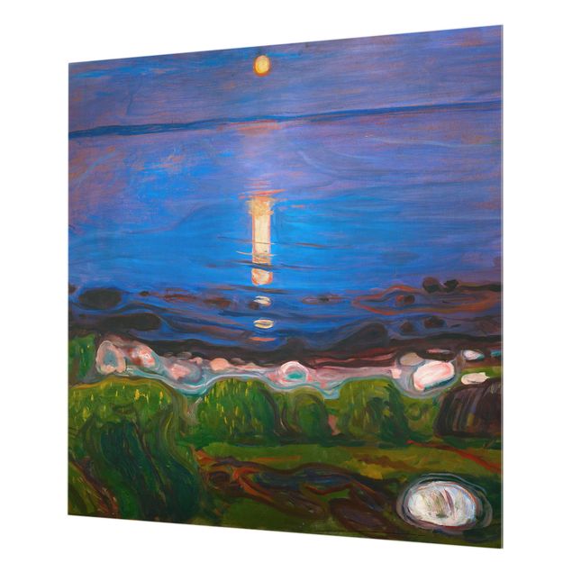 Spritzschutz Küche Glas Edvard Munch - Sommernacht am Meeresstrand