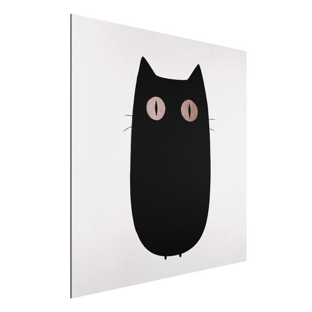 Wanddeko Küche Schwarze Katze Illustration