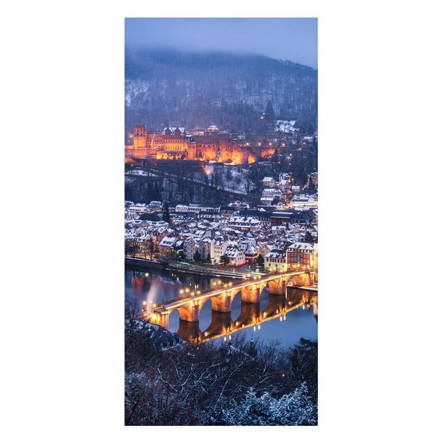 Magnettafel - Winterliches Heidelberg - Panorama Hochformat