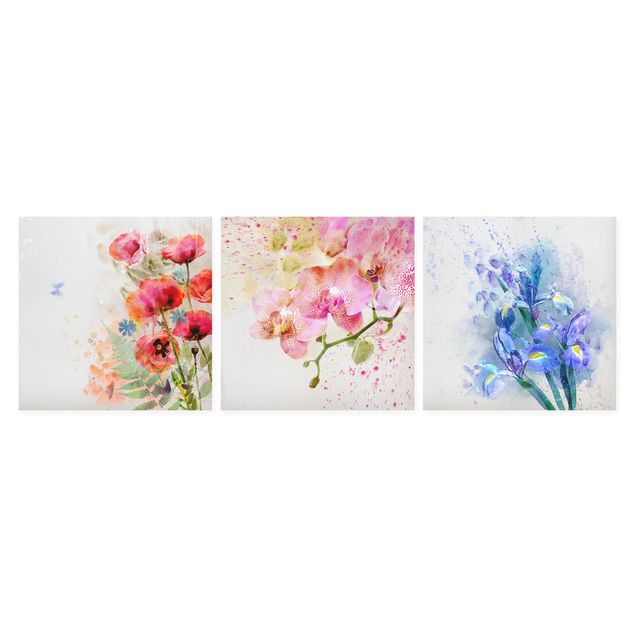 Bilder Aquarell Blumen Trio