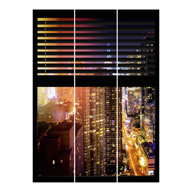 Flächenvorhang Fensterblick Jalousie - Manhattan bei Nacht