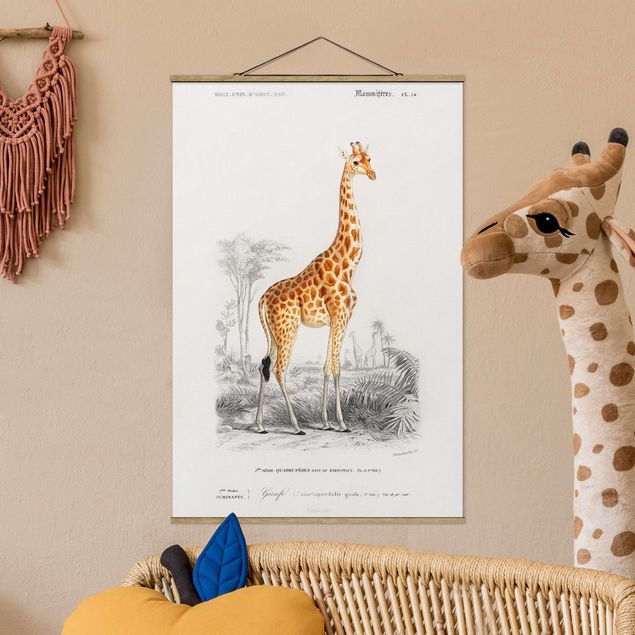 Wanddeko Küche Vintage Lehrtafel Giraffe