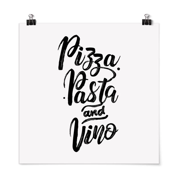 Poster mit Sprüchen Pizza Pasta und Vino