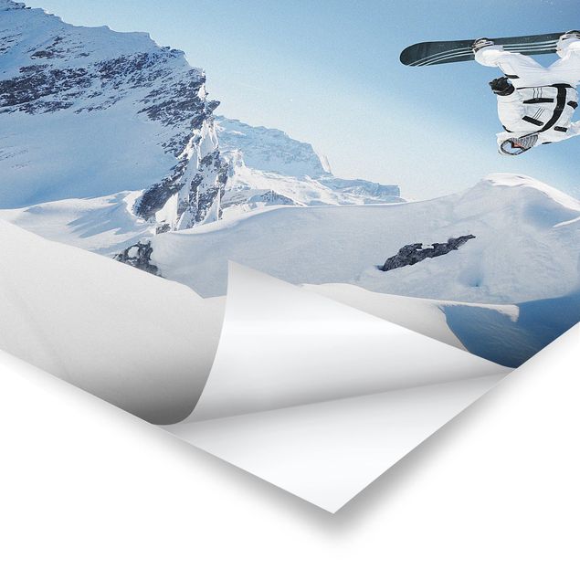 Poster bestellen Fliegender Snowboarder