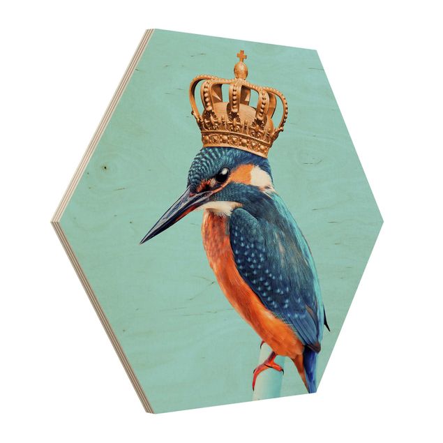 Holzbilder Eisvogel mit Krone