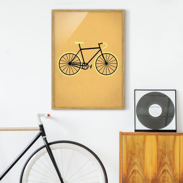 Küchen Deko Fahrrad in Gelb