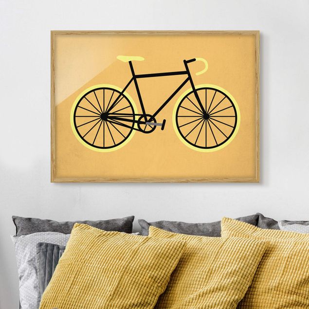 Wanddeko Küche Fahrrad in Gelb