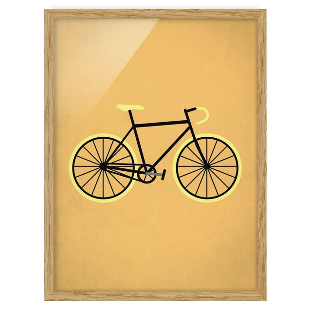 Wandbilder Gelb Fahrrad in Gelb