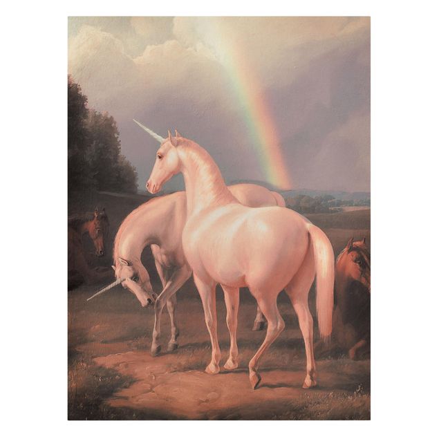 Vintage Leinwandbilder Falsche Pferde