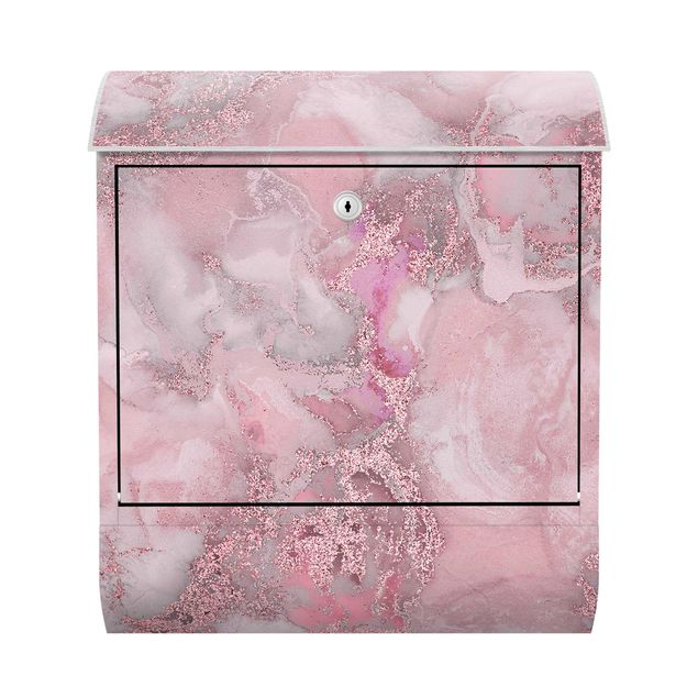 Andrea Haase Bilder Farbexperimente Marmor Pink und Glitzer