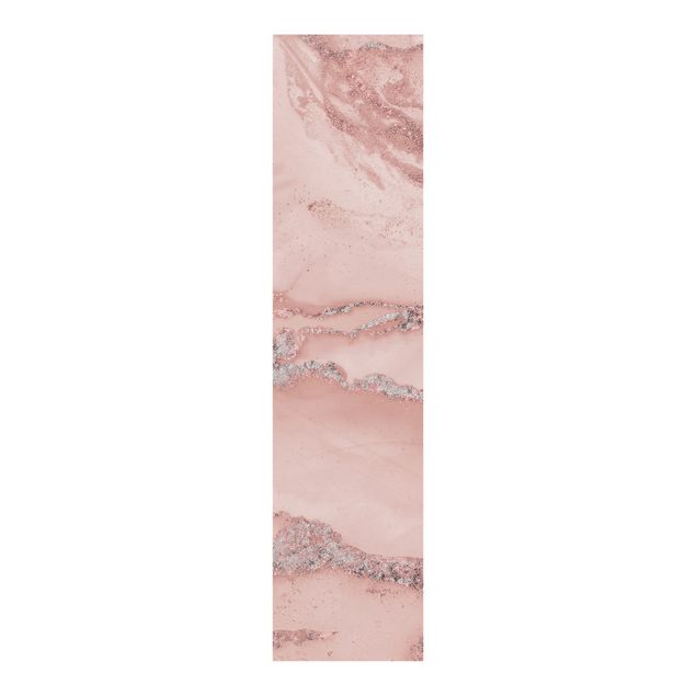 Schiebevorhang Steinoptik Farbexperimente Marmor Rose und Glitzer