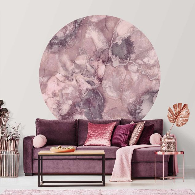Steinwand Tapete Farbexperimente Marmor Violett