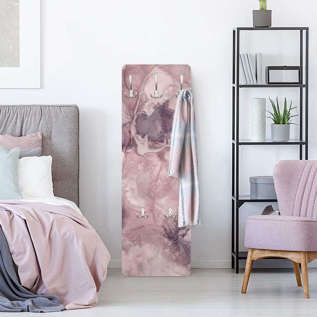 Garderobe mit Motiv Farbexperimente Marmor Violett
