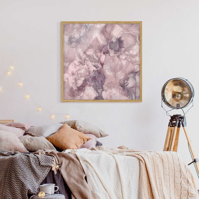 Wandbilder Kunstdrucke Farbexperimente Marmor Violett