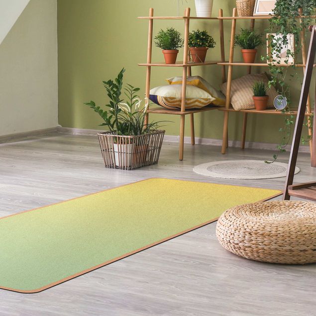 Yogamatte Kork - Farbverlauf Grasgrün