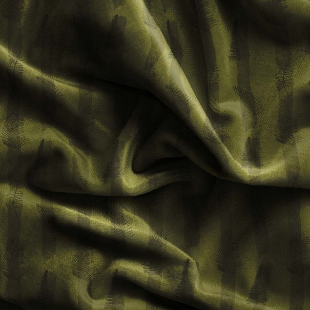 Streifen Vorhänge Farn Illustration mit Streifen - Olive Grün