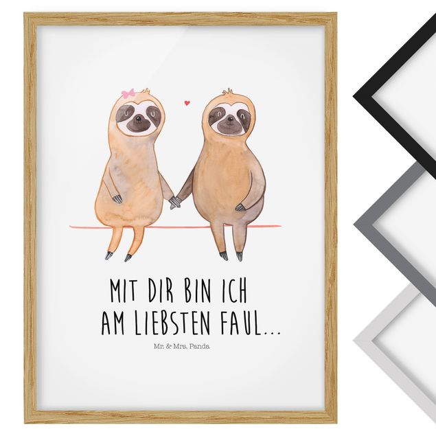 Wandbilder Mr. & Mrs. Panda - Faultier - Mit Dir