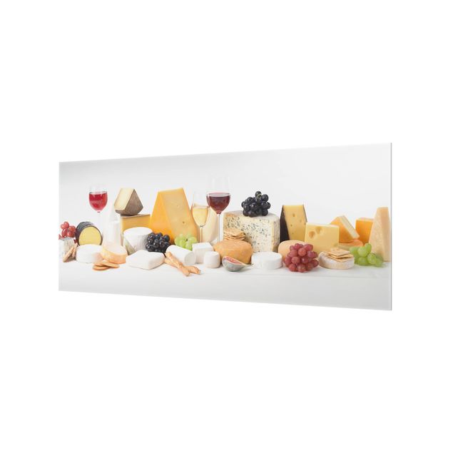 Spritzschutz Glas - Käse-Variationen - Panorama - 5:2
