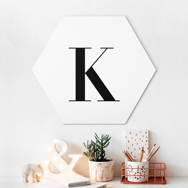 Wandbilder Buchstaben Buchstabe Serif Weiß K