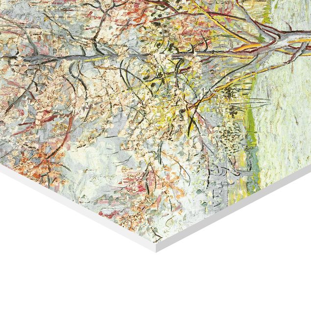 Wandbilder Kunstdrucke Vincent van Gogh - Blühende Pfirsichbäume